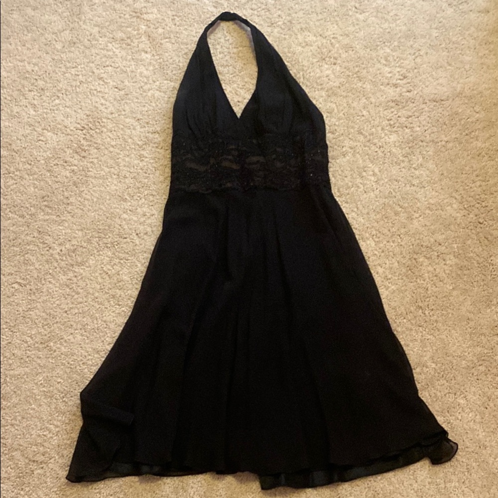 Elegant Black Halter Dress